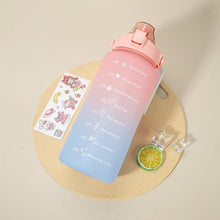 将图片加载到图库查看器，2L Large Capacity Water Bottle With Straw With Time Marker Frosted Cup Girls Large Portable Travel Bottles Sports Fitness Cup Water Bottle With Time Marker 2L Drinking Bottles With Straw BPA Free 2L Leakproof Sports Water Bottles For Fitness Gym
