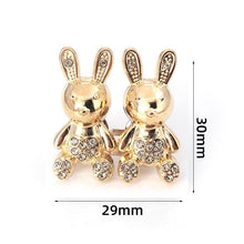 Load image into Gallery viewer, 2Pcs Bear Shaped Adjustable Jean Button Waist Buckle Snap Pants Buckle Extender Replacement Jeans Button Safety Pins No Sew Detachable Waist Body Fit Tighten Safety Pins
