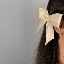 Load image into Gallery viewer, 2pcs Black White Ribbon Hair Bows Clips Vintage Bowknot Side Hairpin Cute Girls Barrettes Headdress Hair Accessories for Women
