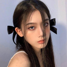 Load image into Gallery viewer, 2pcs Black White Ribbon Hair Bows Clips Vintage Bowknot Side Hairpin Cute Girls Barrettes Headdress Hair Accessories for Women
