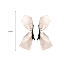 Load image into Gallery viewer, 2pcs Black White Ribbon Hair Bows Clips Vintage Bowknot Side Hairpin Cute Girls Barrettes Headdress Hair Accessories for Women
