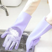 Load image into Gallery viewer, 2PCS Cleaning Sponge Gloves Multifunction Silicone Cleaning Magic Gloves Dish Washing Gloves For Kitchen Household Plate Washing  Reusable Cleaning Gloves For Housework

