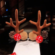 Load image into Gallery viewer, 2pcs Cute Deer Ear Hairpins Christmas Hair Clips For Girls Cartoon Antlers Barrettes Lovely Pompom Hairgrips Fashion Hair Accessories For Women
