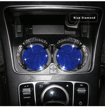 Load image into Gallery viewer, 2PCS Diamond Car Coaster Water Cup Slot Non-Slip Mat Silica Gel Pad Bling Car Coasters Silicone Crystal Car Cup Holder Mat Car Gadget Universal Bling Car Cup Mat Holder Insert Crystal Rhinestone Vehicle Cup Coaster Bling Car Accessories for Woman
