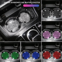 Load image into Gallery viewer, 2PCS Diamond Car Coaster Water Cup Slot Non-Slip Mat Silica Gel Pad Bling Car Coasters Silicone Crystal Car Cup Holder Mat Car Gadget Universal Bling Car Cup Mat Holder Insert Crystal Rhinestone Vehicle Cup Coaster Bling Car Accessories for Woman
