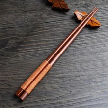 Load image into Gallery viewer, 2PCS Incredible Handmade Japanese Natural Chestnut Wood Sushi Chopsticks Set Value Gift Sushi Chinese food
