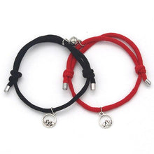 Load image into Gallery viewer, 2Pcs Minimalist Magnetic Couple Bracelet Braided Rope Lover Friendship Matching Distance Relationship Matching Handmade Bracelets With Mutual Attraction Magnetic Bells Friendship Rope Bracelet
