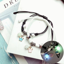 Load image into Gallery viewer, 2PCS New Glow In Dark Luminous Cat Star Moon Bracelet Couple Handmade Adjustable Rope Matching Friend Bracelet Luminous Matching Bracelets For Couples Best Friend Gift

