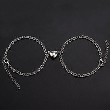 Load image into Gallery viewer, 2pcs /pair Magnet Attraction Stainless Steel Pendant Couple Bracelets Jewelry Titanium Steel Chain Bracelet Couples Bracelets For Women Men Stainless Steel Heart Magnet Bracelets For Couples
