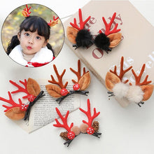 将图片加载到图库查看器，2pcs/set Christmas Hair Clips For Girls Cute Deer Ear Hairpins Hairgrips Kids Christmas Antler Hairpin Barrette Fashion Hair Accessories For Women
