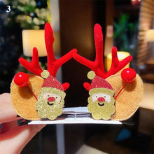 将图片加载到图库查看器，2pcs/set Christmas Hair Clips For Girls Cute Deer Ear Hairpins Hairgrips Kids Christmas Antler Hairpin Barrette Fashion Hair Accessories For Women
