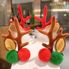 将图片加载到图库查看器，2pcs/set Christmas Hair Clips For Girls Cute Deer Ear Hairpins Hairgrips Kids Christmas Antler Hairpin Barrette Fashion Hair Accessories For Women
