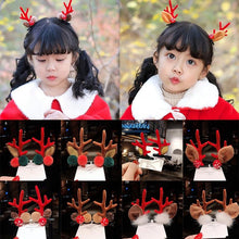 将图片加载到图库查看器，2pcs/set Christmas Hair Clips For Girls Cute Deer Ear Hairpins Hairgrips Kids Christmas Antler Hairpin Barrette Fashion Hair Accessories For Women
