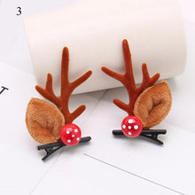 将图片加载到图库查看器，2pcs/set Christmas Hair Clips For Girls Cute Deer Ear Hairpins Hairgrips Kids Christmas Antler Hairpin Barrette Fashion Hair Accessories For Women
