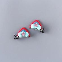 Load image into Gallery viewer, 2pcs/Set Cute Hair Clips For Girls Glitter Rainbow Felt Fabric Flowers Hairpins Cat Ears Bunny Barrettes Kids Hair Accessories for Halloween Parties Cosplay for Girls
