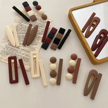 将图片加载到图库查看器，2pcs/Set Fashion Hair Clips Hairpin Geometric Korean Hairgrip Oval Square Hair Barrette Women Headband Gorgeous Hair Accessories For Women
