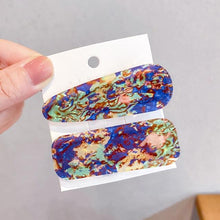 将图片加载到图库查看器，2PCS/Set Fashion WomenElegant Acrylic Geometric Hairpin Sweet Girl Hair Clip Marble Textured Barrettes Headband Gorgeous Hair Accessories For Women
