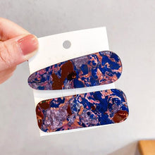 将图片加载到图库查看器，2PCS/Set Fashion WomenElegant Acrylic Geometric Hairpin Sweet Girl Hair Clip Marble Textured Barrettes Headband Gorgeous Hair Accessories For Women
