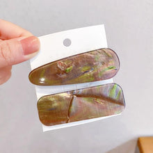 将图片加载到图库查看器，2PCS/Set Fashion WomenElegant Acrylic Geometric Hairpin Sweet Girl Hair Clip Marble Textured Barrettes Headband Gorgeous Hair Accessories For Women
