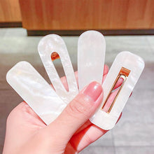 将图片加载到图库查看器，2PCS/Set Fashion WomenElegant Acrylic Geometric Hairpin Sweet Girl Hair Clip Marble Textured Barrettes Headband Gorgeous Hair Accessories For Women
