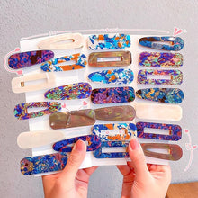 将图片加载到图库查看器，2PCS/Set Fashion WomenElegant Acrylic Geometric Hairpin Sweet Girl Hair Clip Marble Textured Barrettes Headband Gorgeous Hair Accessories For Women
