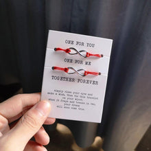 Load image into Gallery viewer, 2pcs/set Together Forever Love Infinity 8 Charm Bracelet Red String Couple Bracelets Wish Jewelry Long Distance Matching Bracelets For Best Friend Mother Daughter 17-30cm
