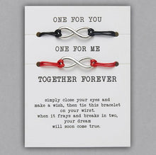 Load image into Gallery viewer, 2pcs/set Together Forever Love Infinity 8 Charm Bracelet Red String Couple Bracelets Wish Jewelry Long Distance Matching Bracelets For Best Friend Mother Daughter 17-30cm
