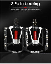 Load image into Gallery viewer, 3 Bearings Bicycle Pedals Ultralight Anti-Slip Road Bike Pedal Cycling Sealed Bearing Bike Pedals Mountain Bike Pedals Composite Bearing Bicycle Pedals With Wide Flat Platform
