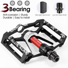Load image into Gallery viewer, 3 Bearings Bicycle Pedals Ultralight Anti-Slip Road Bike Pedal Cycling Sealed Bearing Bike Pedals Mountain Bike Pedals Composite Bearing Bicycle Pedals With Wide Flat Platform
