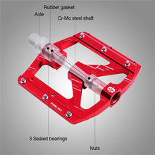 将图片加载到图库查看器，3 Bearings Bicycle Pedals Ultralight Anti-Slip Road Pedal Cycling Sealed Bearing Bike Pedals Accessories Bearings Pedals For Bicycle Lightweight Bicycle Pedals Of Road Bikes
