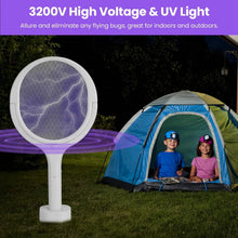 Load image into Gallery viewer, 3-in-1 90º Rotating Electric Bug Zapper Racket
