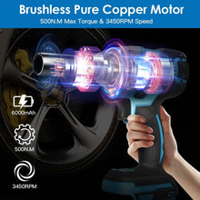 Load image into Gallery viewer, 3-In-1 Cordless Electric Impact Wrench Drill Screwdriver with Brushless Motor Max 3450RPM Variable Speed
