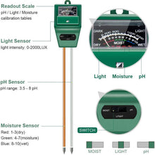 将图片加载到图库查看器，3-in-1 Soil Moisture/Light/pH Tester
