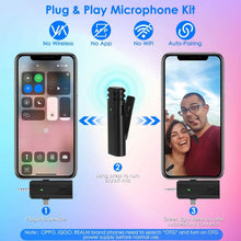 Load image into Gallery viewer, 3-in-1 Wireless Clip On Microphone Omnidirectional Noise Reduction Plug
