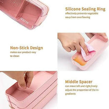 Load image into Gallery viewer, 3-Layer Stackable Bento Box Japanese Lunch Box Kit with Spoon &amp; Fork
