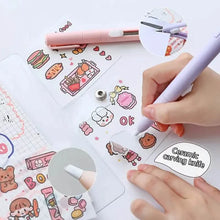 Load image into Gallery viewer, 3-Pack: 2-in-1 Pen Style Scissors with Paper Cutter
