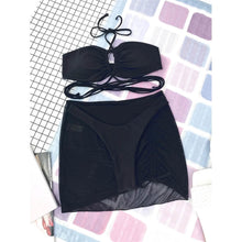 Load image into Gallery viewer, 3-Pack: Criss Cross Halter Bikini Swimsuit &amp; Beach Skirt
