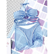 Load image into Gallery viewer, 3-Pack: Criss Cross Halter Bikini Swimsuit &amp; Beach Skirt

