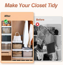 将图片加载到图库查看器，3-Pack: Foldable Storage Bin with Lid Stackable Plastic Closet Organizer
