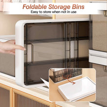 将图片加载到图库查看器，3-Pack: Foldable Storage Bin with Lid Stackable Plastic Closet Organizer
