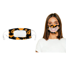 Load image into Gallery viewer, 3-Pack: Halloween Edition Smile Communicator Clear Mouth Face Mask
