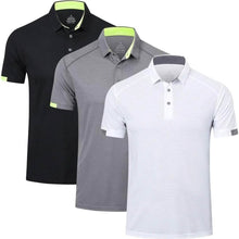 Load image into Gallery viewer, 3-Pack: Men's Short Sleeve Breathable Quick Dry Golf Polo Shirts
