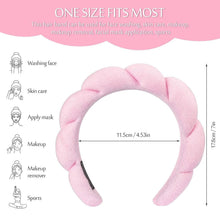 Load image into Gallery viewer, 3-Pack:  Puffy Terry Towel Cloth Fabric Sponge Face Wash Head Band
