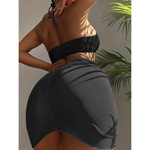 Load image into Gallery viewer, 3-Pack: Textured Ring Linked Halter Bikini Swimsuit &amp; Beach Skirt
