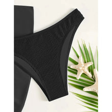 Load image into Gallery viewer, 3-Pack: Textured Ring Linked Halter Bikini Swimsuit &amp; Beach Skirt
