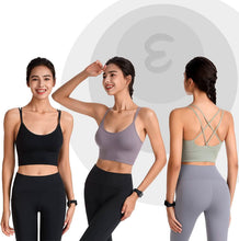 Load image into Gallery viewer, 3-Pack: Women's Padded Spaghetti Strap Crisscross Bra
