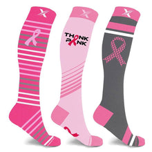 Load image into Gallery viewer, 3-Pair: Breast Cancer Awareness Knee High Compression Socks

