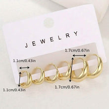 将图片加载到图库查看器，3-Pairs: Stylish and Simple Copper Earrings

