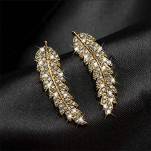将图片加载到图库查看器，3-Pairs: Zircon Gold and Silver Leaf Stud Earrings
