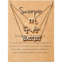 将图片加载到图库查看器，3-Piece: Constellation Zodiac Layer Necklaces
